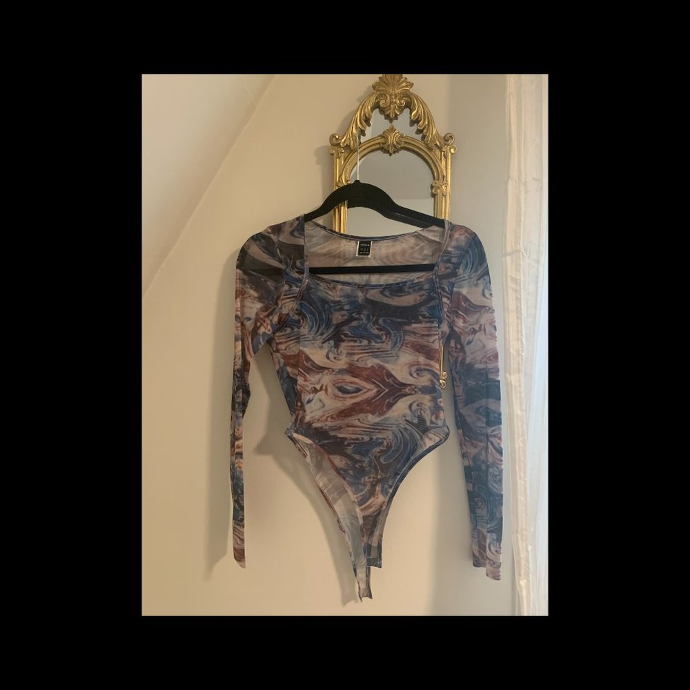 Blue Multi Colored Bodysuit